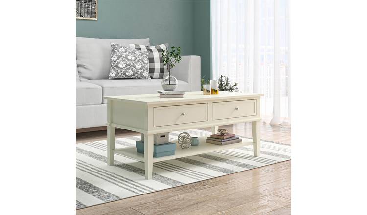 Dorel Franklin 2 Drawer Rectangular Coffee Table - White