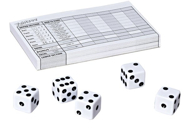 An image of the game 'Yahtzee'