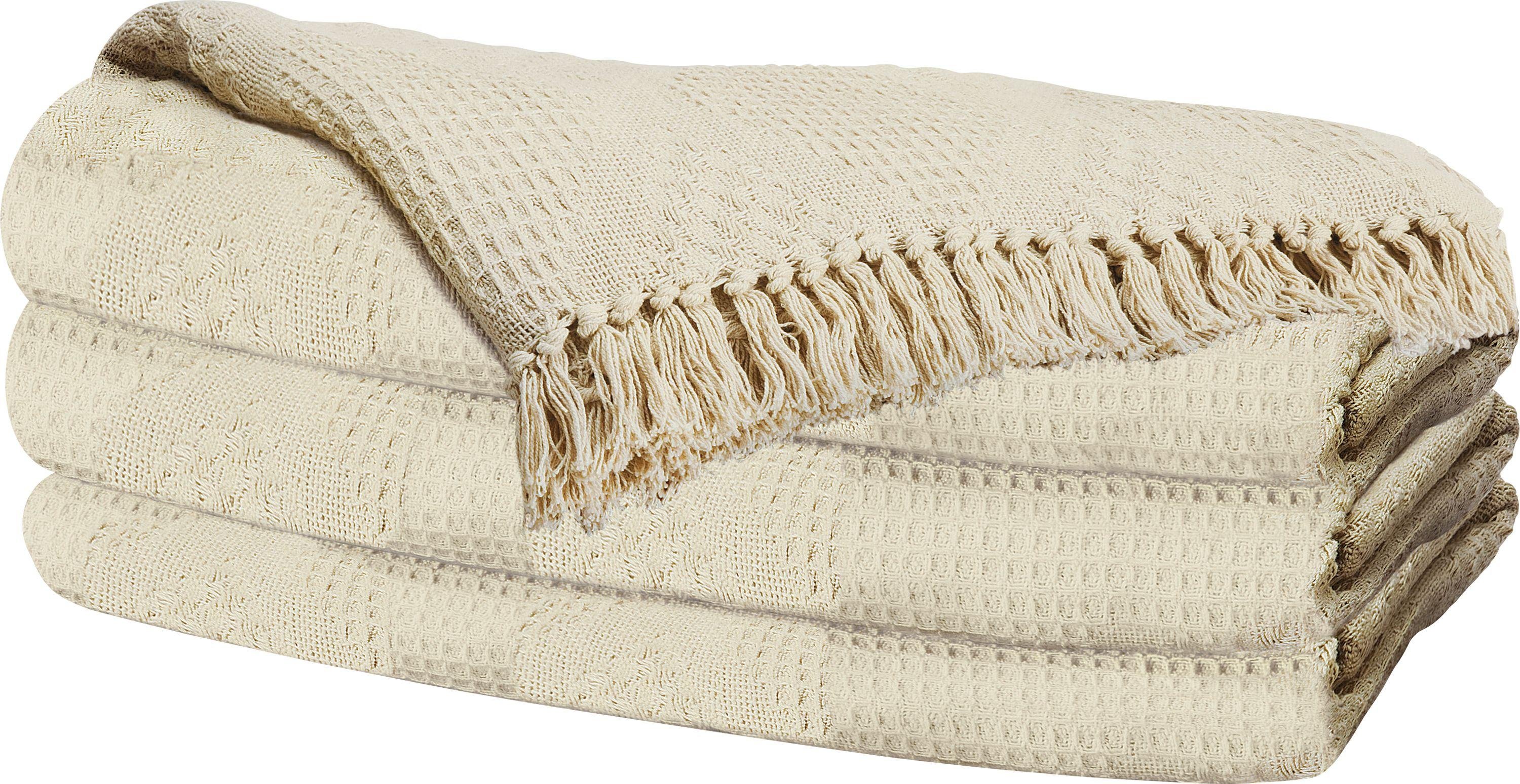 Argos Home Diamond Cotton Throw - Natural