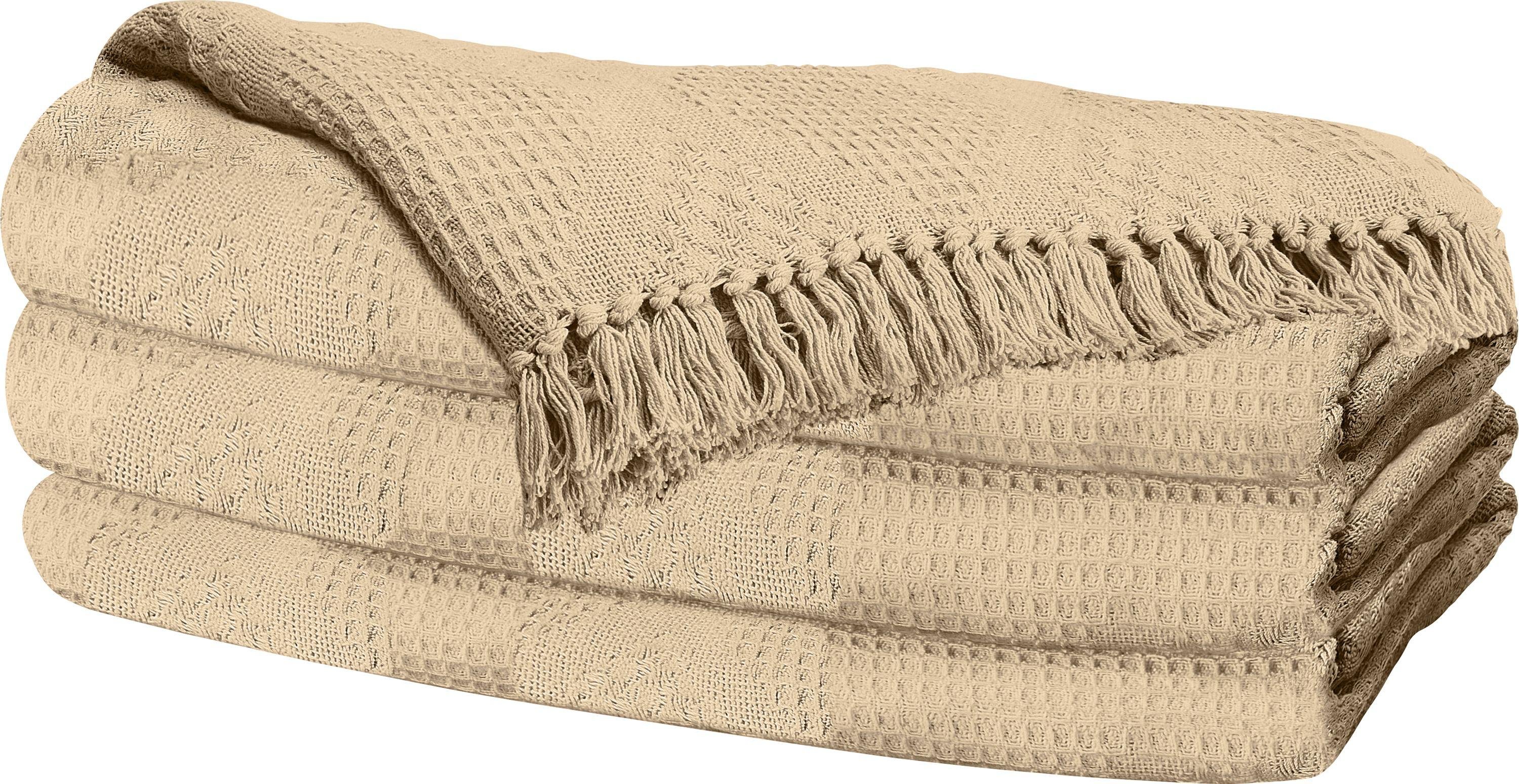 Argos Home Diamond Large Cotton Throw - Stone