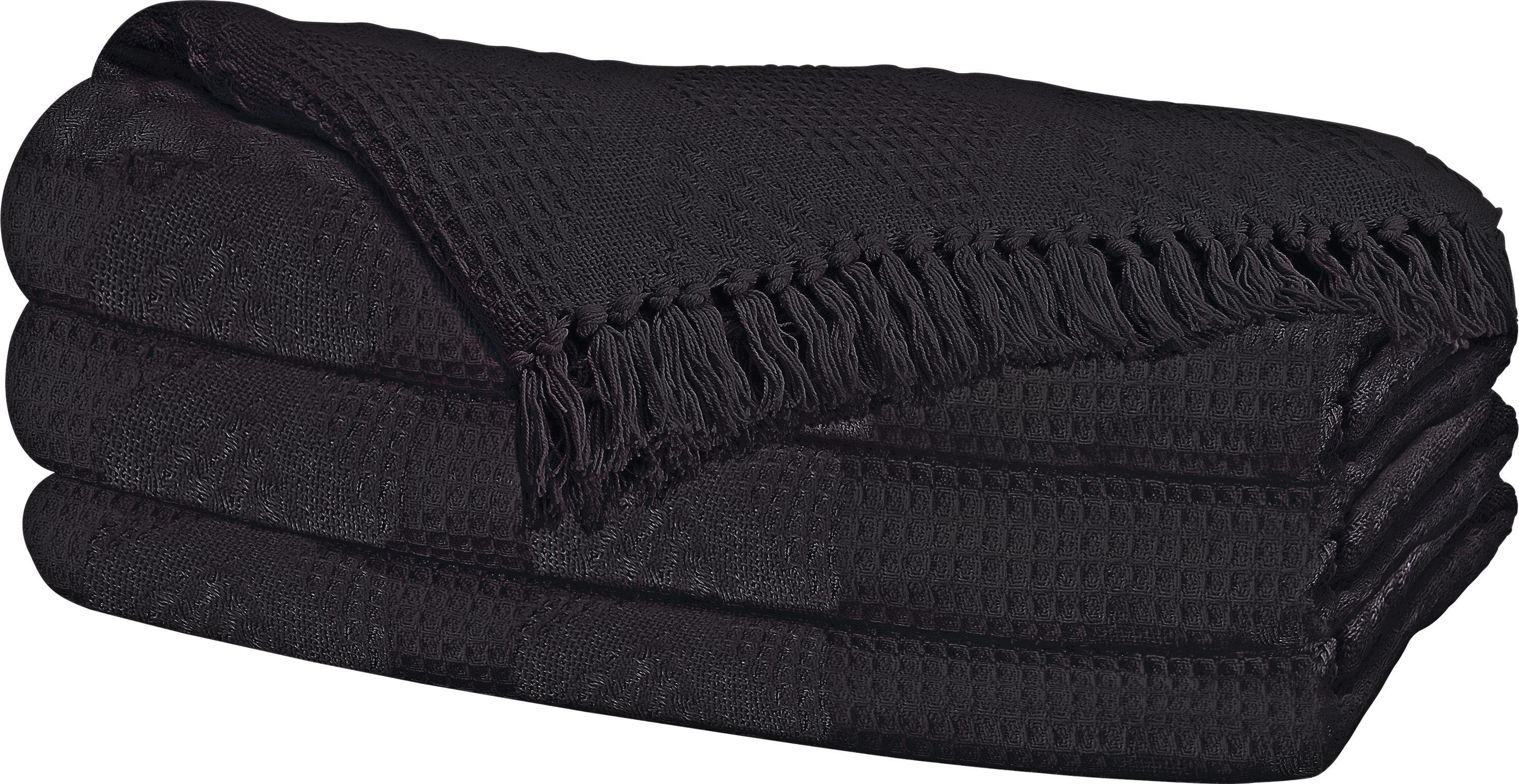 Argos Home Diamond Large Cotton Throw - Black