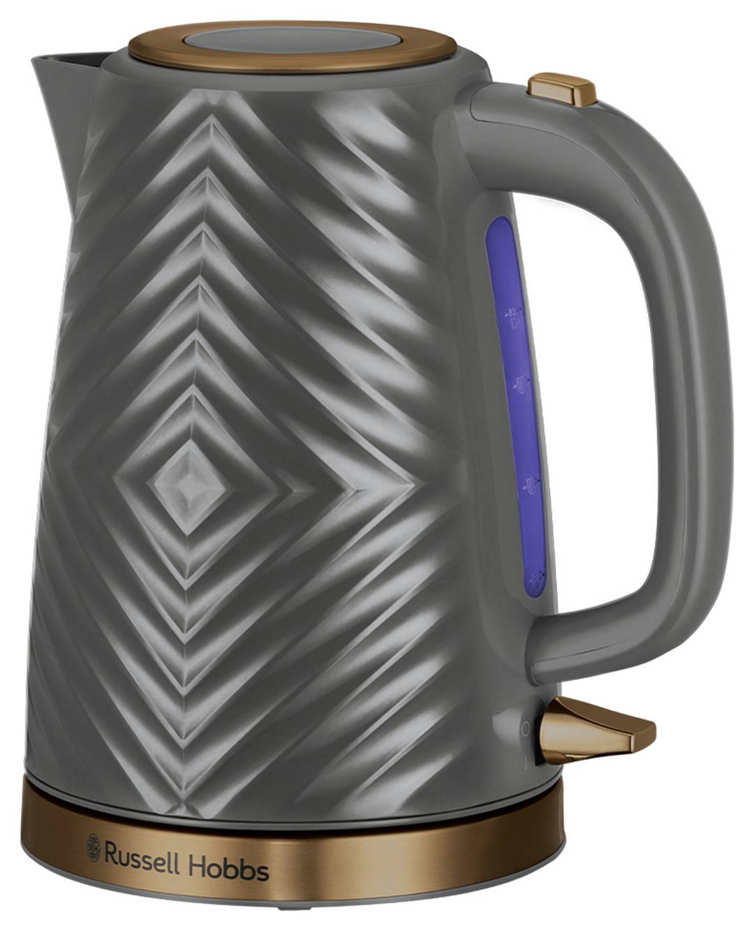 Russell Hobbs Groove Grey Plastic Kettle 26382