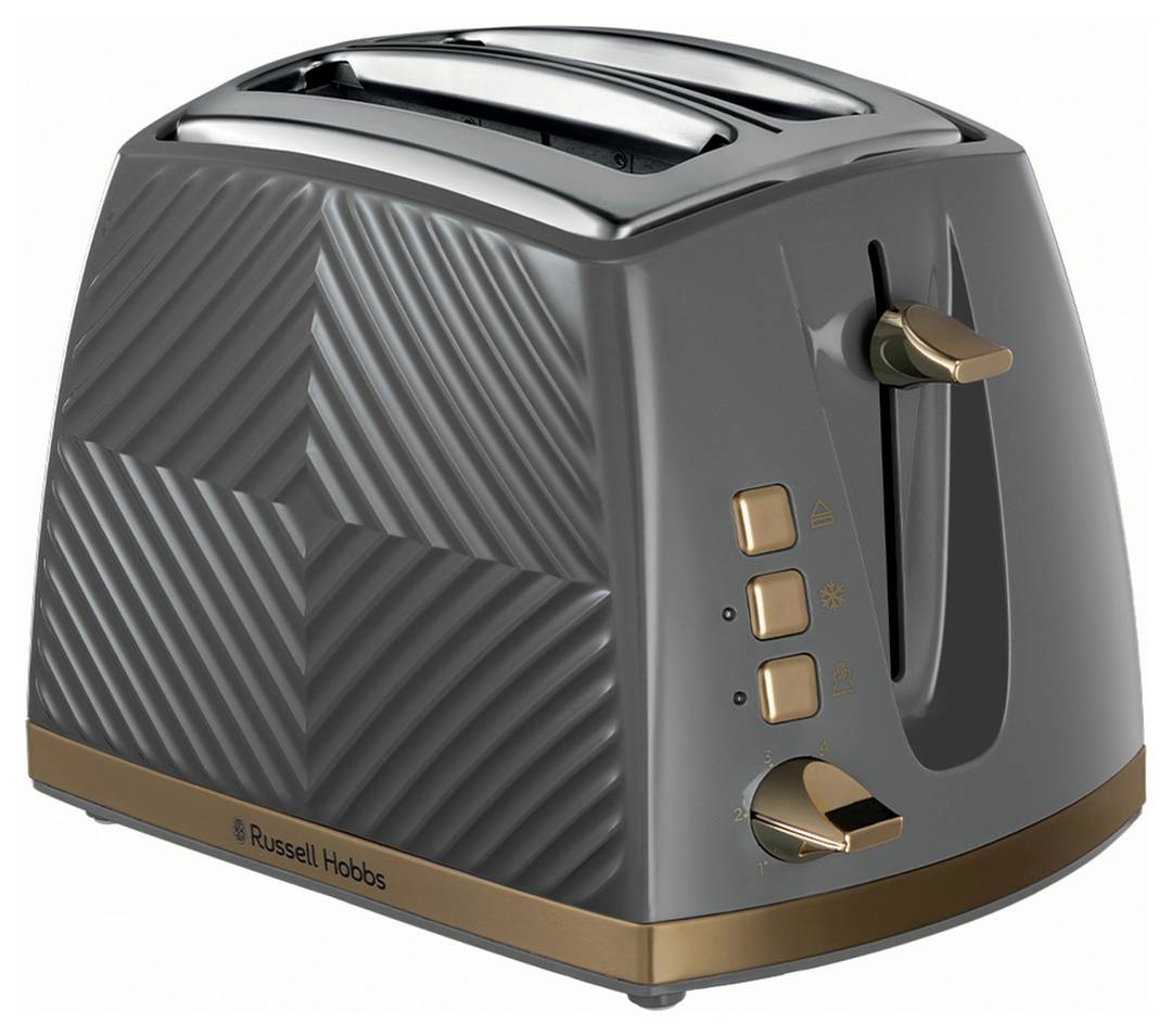 Russell Hobbs Groove 2 Slice Grey Plastic Toaster 26392