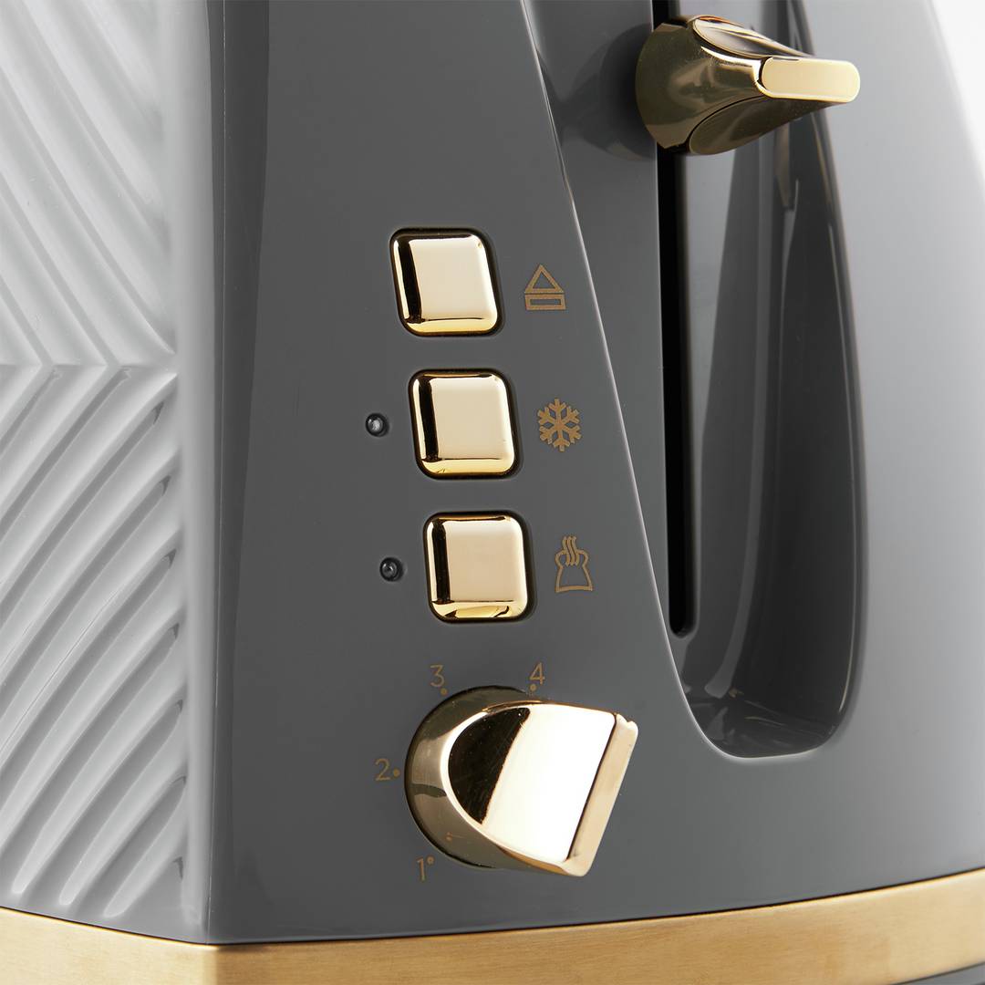 Russell Hobbs Groove 2 Slice Grey Plastic Toaster 26392