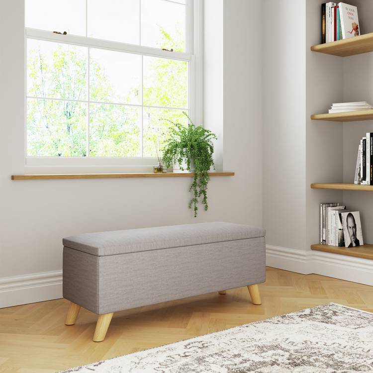GFW Secreto Fabric Ottoman - Light Grey 0