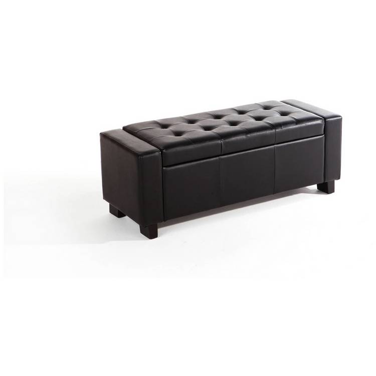 GFW Verona Faux Leather Ottoman Bench - Black 0