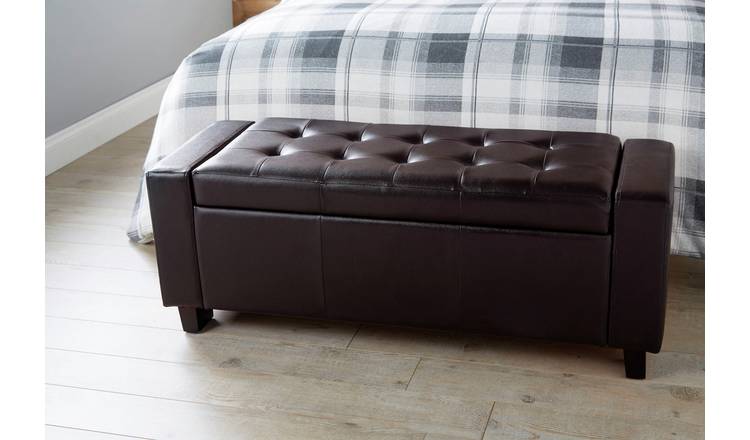 Argos faux on sale leather ottoman