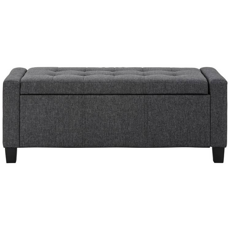 GFW Verona Fabric Ottoman Bench - Charcoal 0