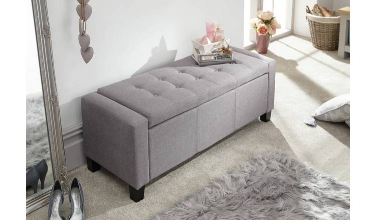 Grey bench deals ottoman