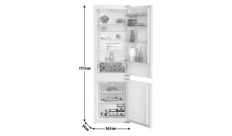 Integrated on sale fridge sizes