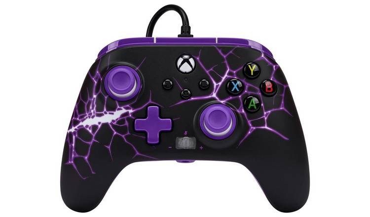 Buy PowerA Xbox Enhanced Wired Controller Purple Magma Xbox One controllers and steering wheels Argos