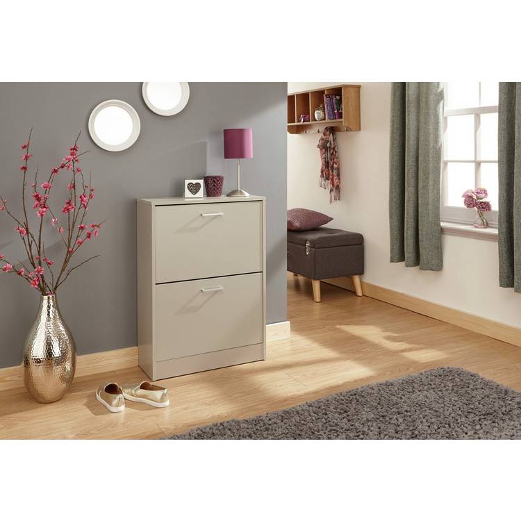 GFW Stirling Shoe Storage Cabinet - Grey 0