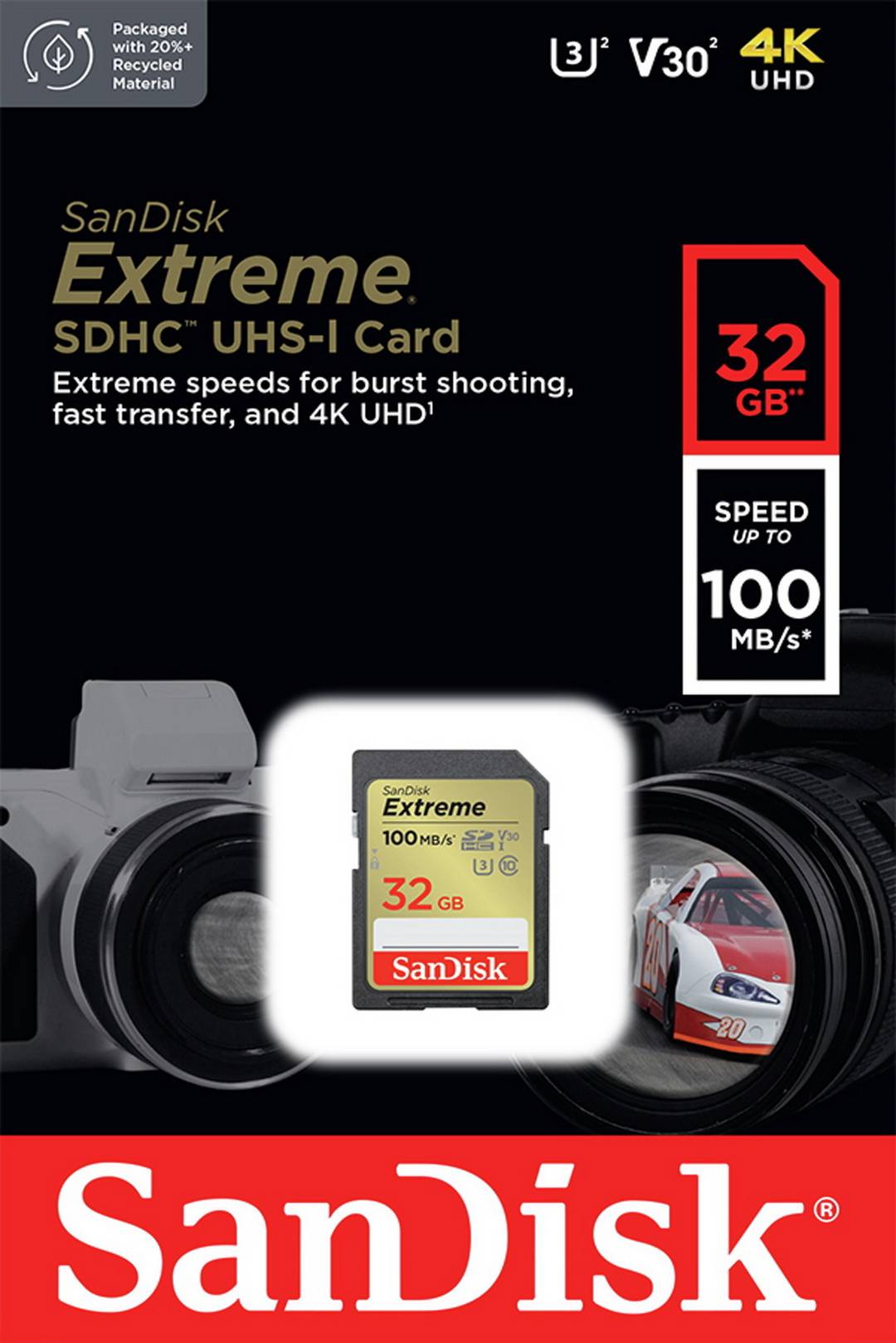 SanDisk Extreme 100MBs SDHC Memory Card - 32GB
