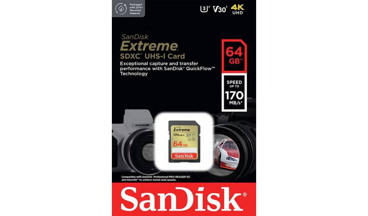 SanDisk Extreme Plus 64GB microSD Class 10 Memory Card