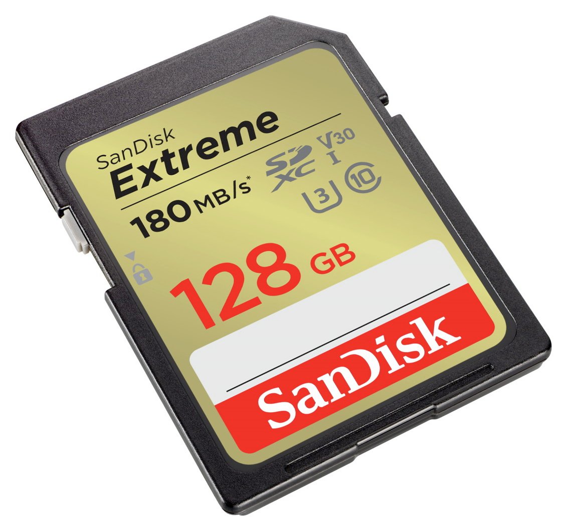 SanDisk - 128 Go Extreme - Vitesse de lecture 180 Mo/s