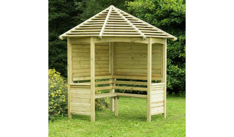 Buy Forest Garden Venetian Wooden Corner Arbour Garden benches