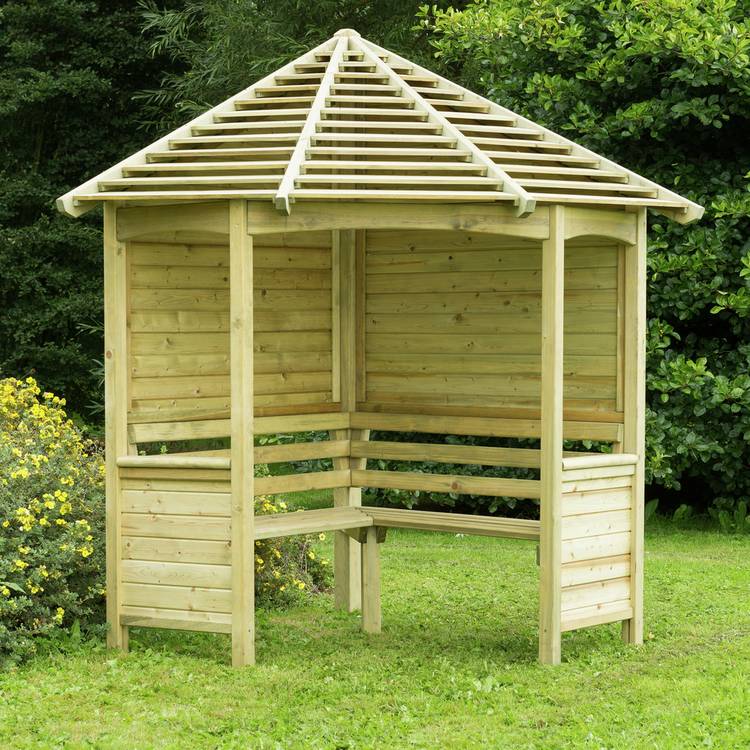 Forest Garden Venetian Wooden Corner Arbour 0