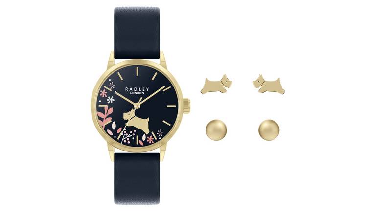 Buy Radley Ladies Ink Leather Strap Watch Twin Earrings Set Womens watches Argos