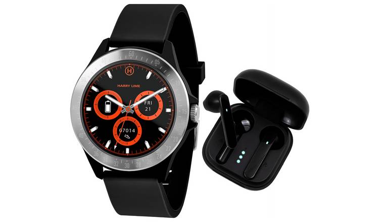 Buy Harry Lime Black Smart Watch with Ear Pod Set Argos