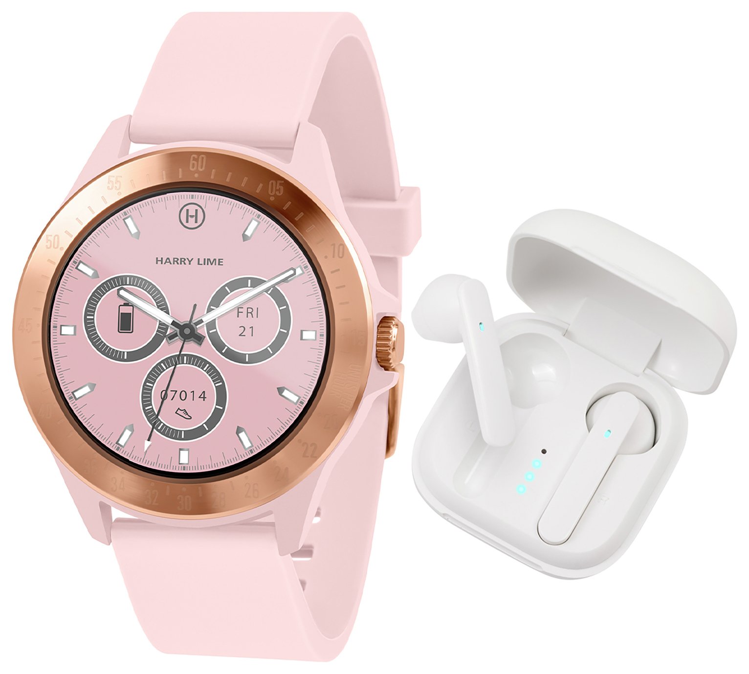 Harry Lime Pink Smart Watch and Ear Pod Set