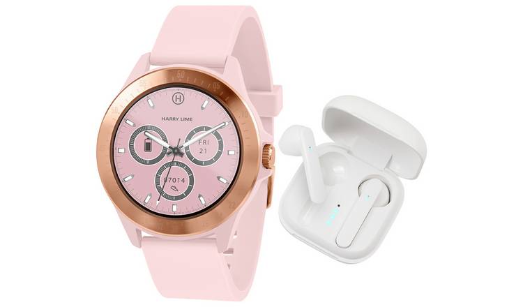 Buy Harry Lime Pink Smart Watch and Ear Pod Set Fitness and