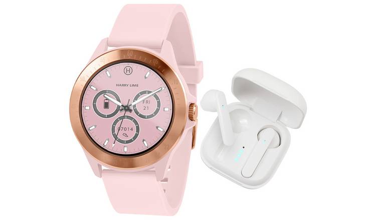 Buy Harry Lime Pink Smart Watch and Ear Pod Set | Fitness and activity ...