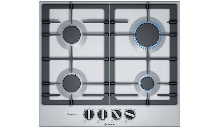 Bosch PCP6A5B90 Cast Iron Support 60cm Gas Hob - S/Steel