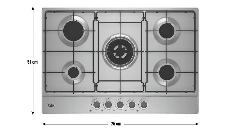 Buy Beko HIAW75224SX 75cm Gas Hob - Stainless Steel | Hobs | Argos
