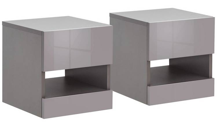 Grey bedside deals table argos