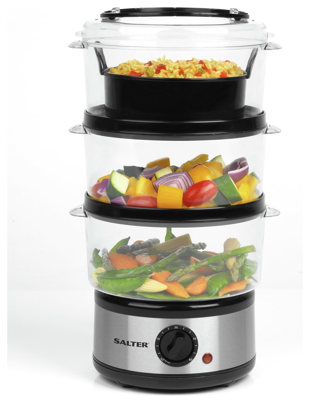 Salter 3-Tier Stainless Steel Steamer