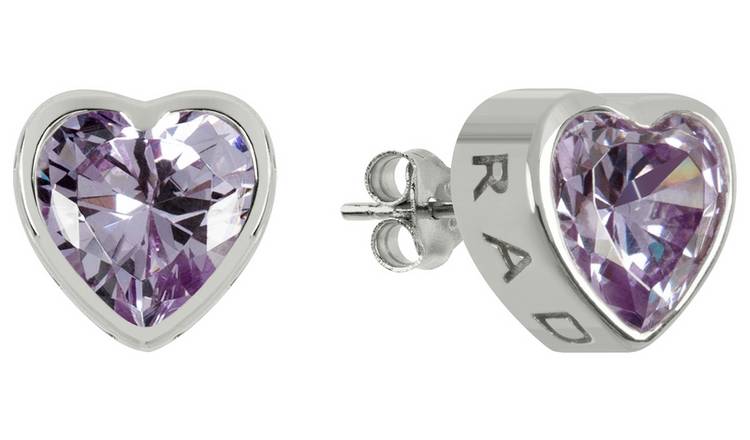 Silver earrings with sales purple stone