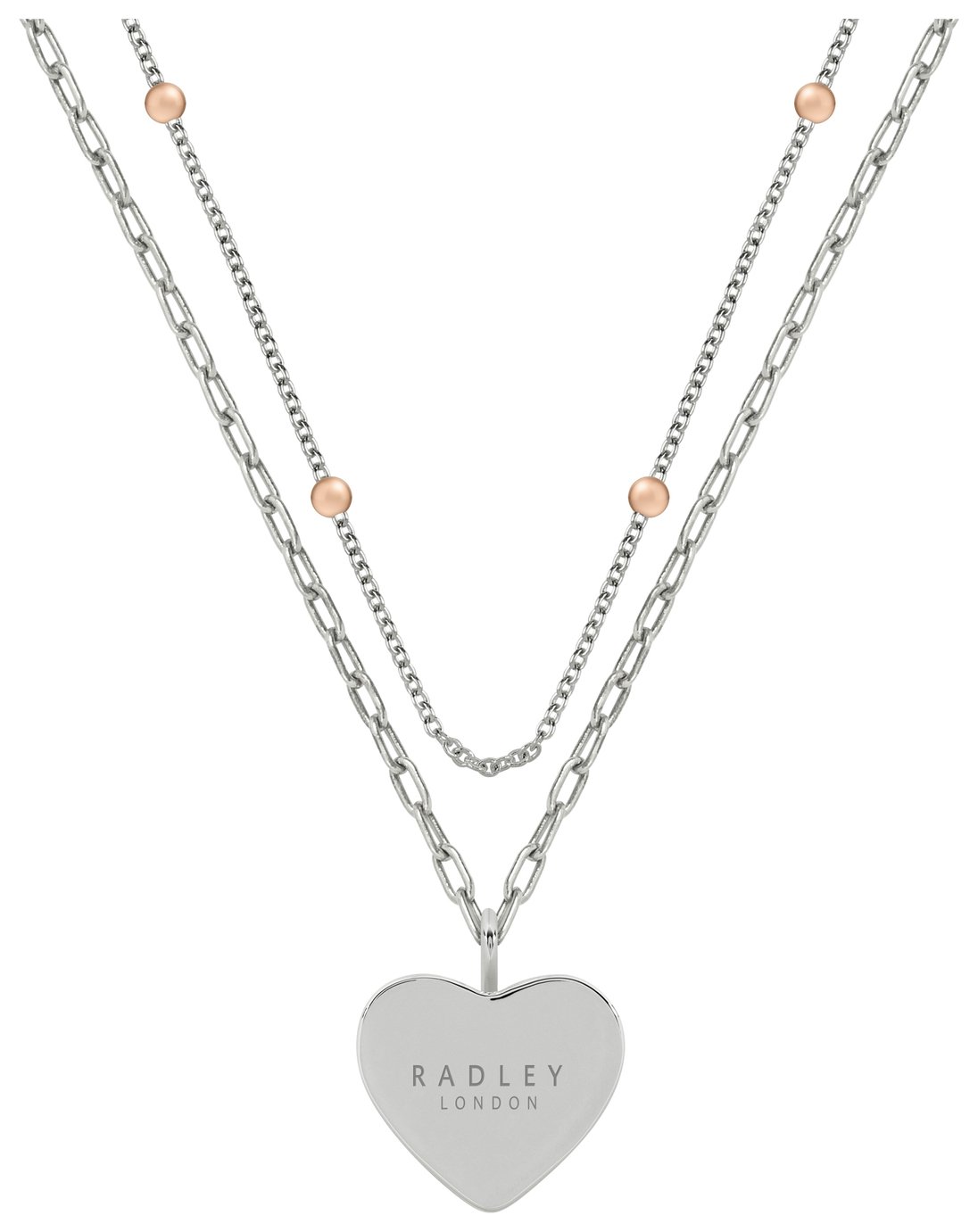 Radley 18ct Rose Gold and Silver Plated Layer Heart Necklace