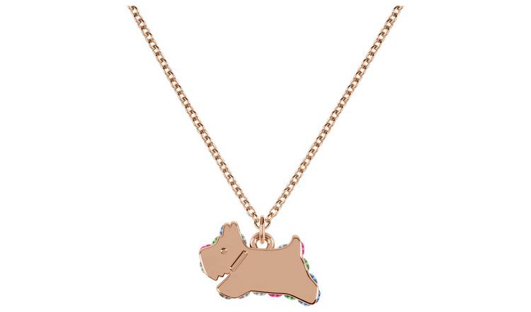 Rose gold dog on sale necklace