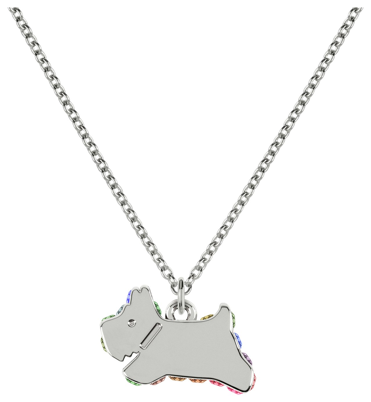 Radley Silver Plated Cubic Zirconia Dog Charm Necklace
