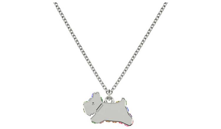 Radley Silver Plated Cubic Zirconia Dog Charm Necklace