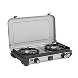 Camping stoves and cookers.