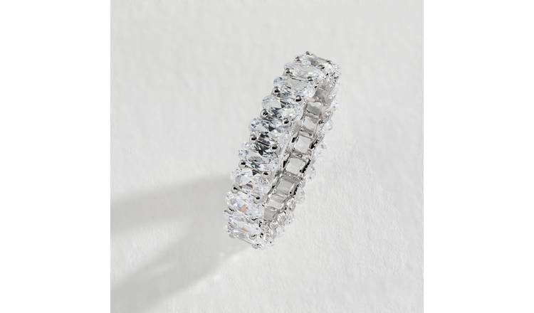 Buy Revere Sterling Silver Oval Cubic Zirconia Ring - R | Womens rings ...