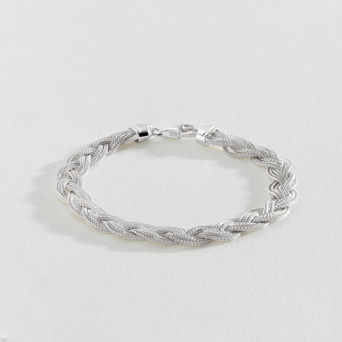 Revere Sterling Silver Twisted Foxtail Chain Bracelet