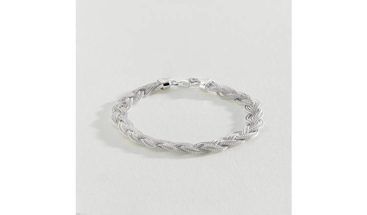 Silver bracelet mens on sale argos