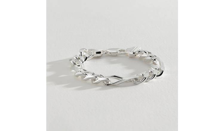 Sterling silver figaro hot sale chain bracelet