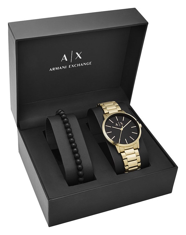 Armani Exchange Gold Stainless Steel Bracelet Gift Set