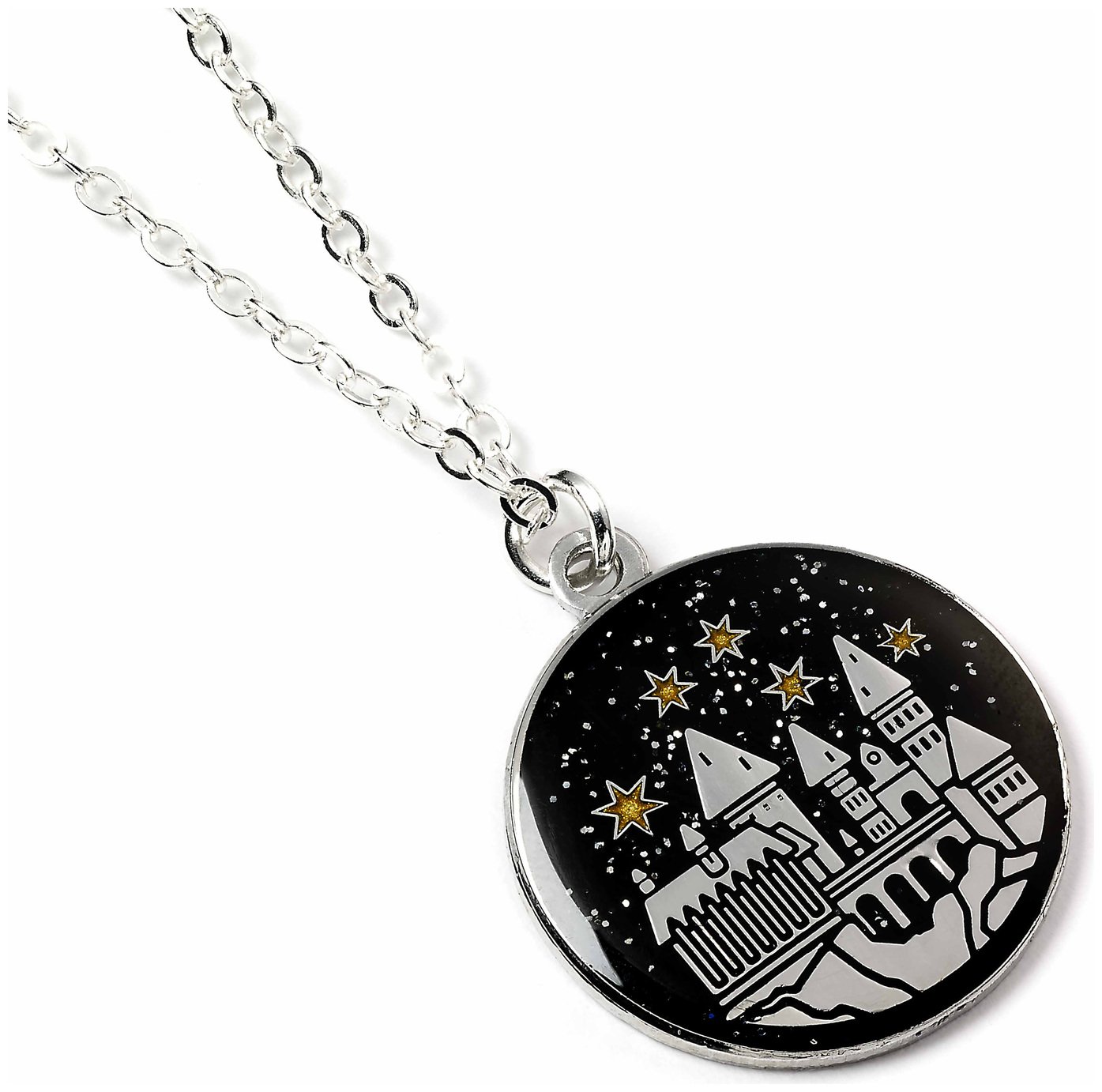 Harry Potter Silver Plated Hogwarts Castle Necklace