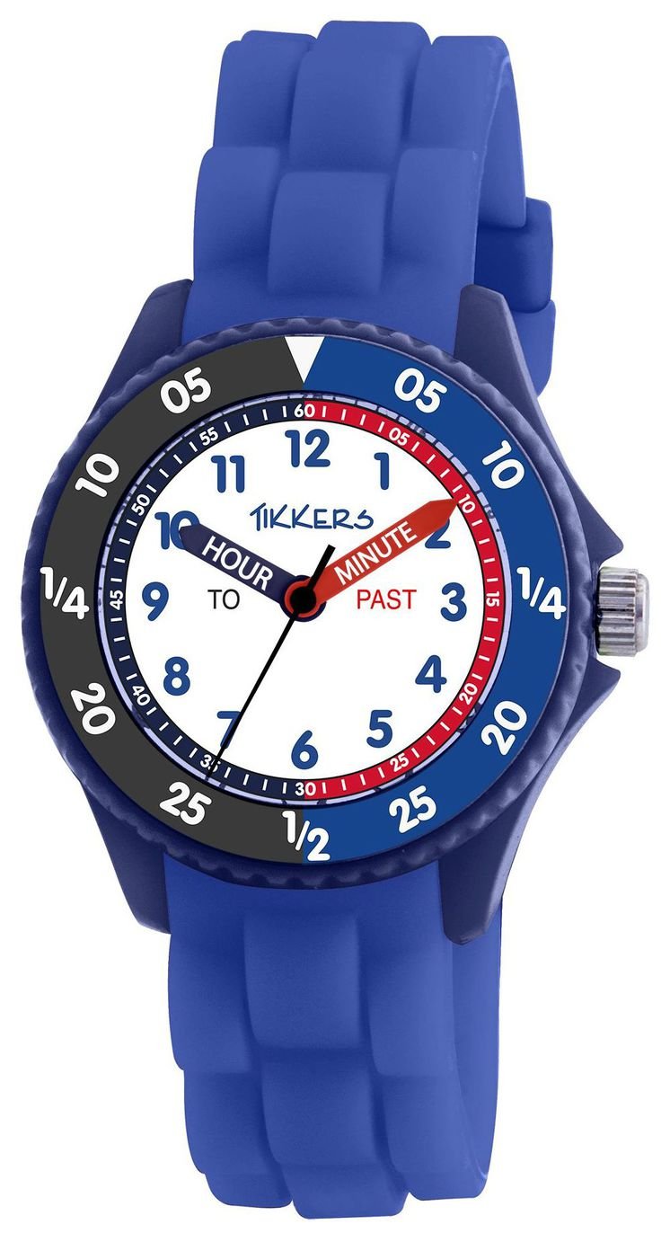 Tikkers Boys Blue Time Teacher Silicone Strap Watch