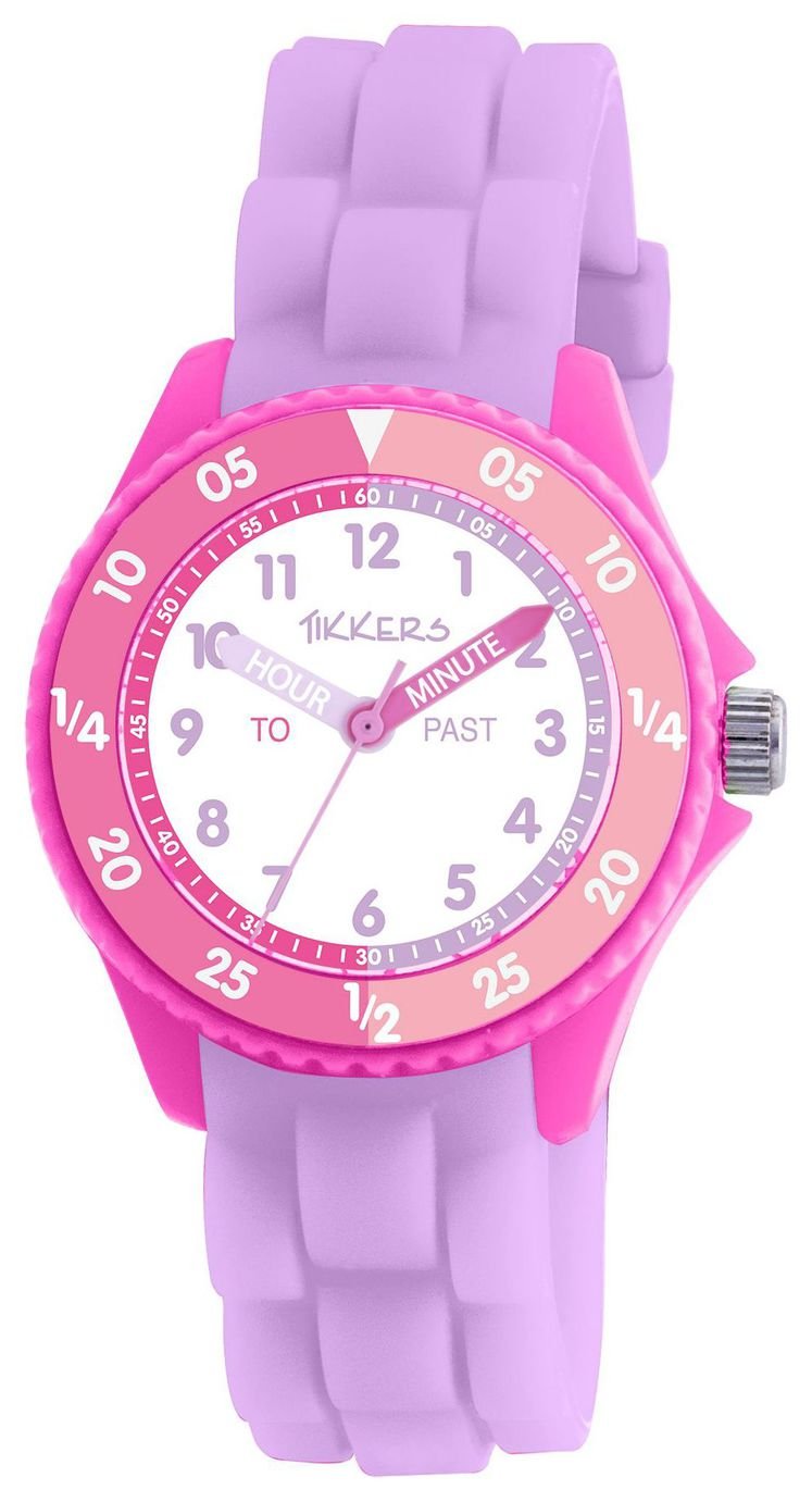 Tikkers Girls Lilac Silicone Strap Watch