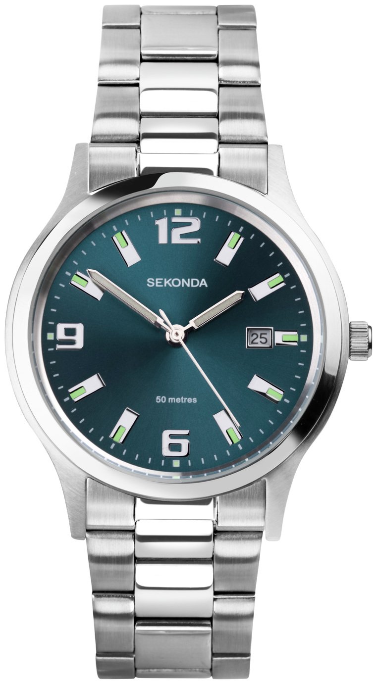 Sekonda Men's Stainless Steel Green Dial Bracelet Watch