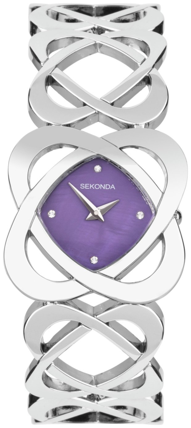 Sekonda Ladies Purple Dial Silver Bracelet Watch