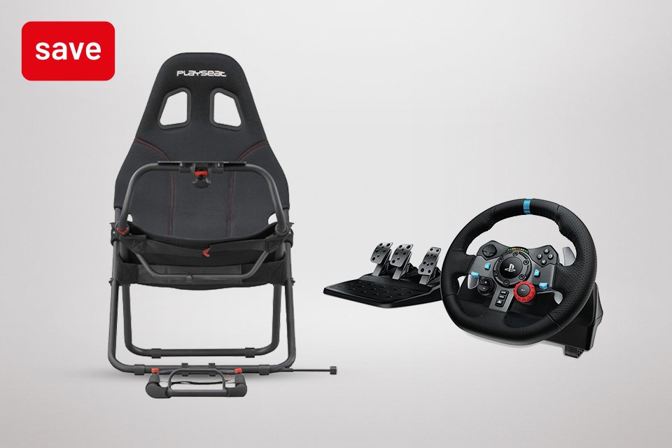 Save 10% on racing seat cockpit. When bought with selected racing wheels.