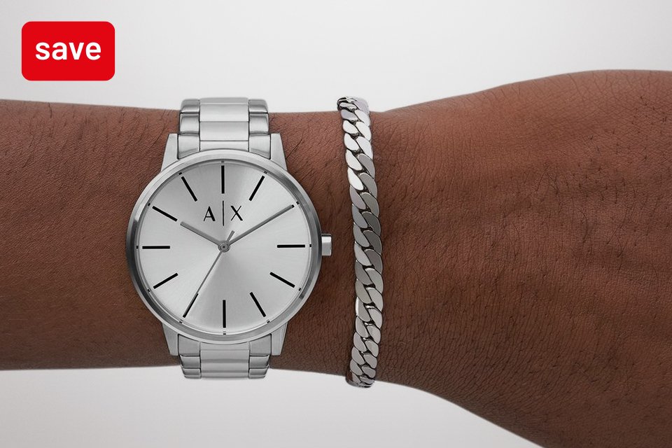 Save 25% on selected Armani Exchange watches with code AX25. Shop now.