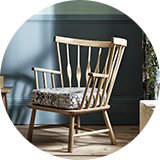 Timber arms chair.