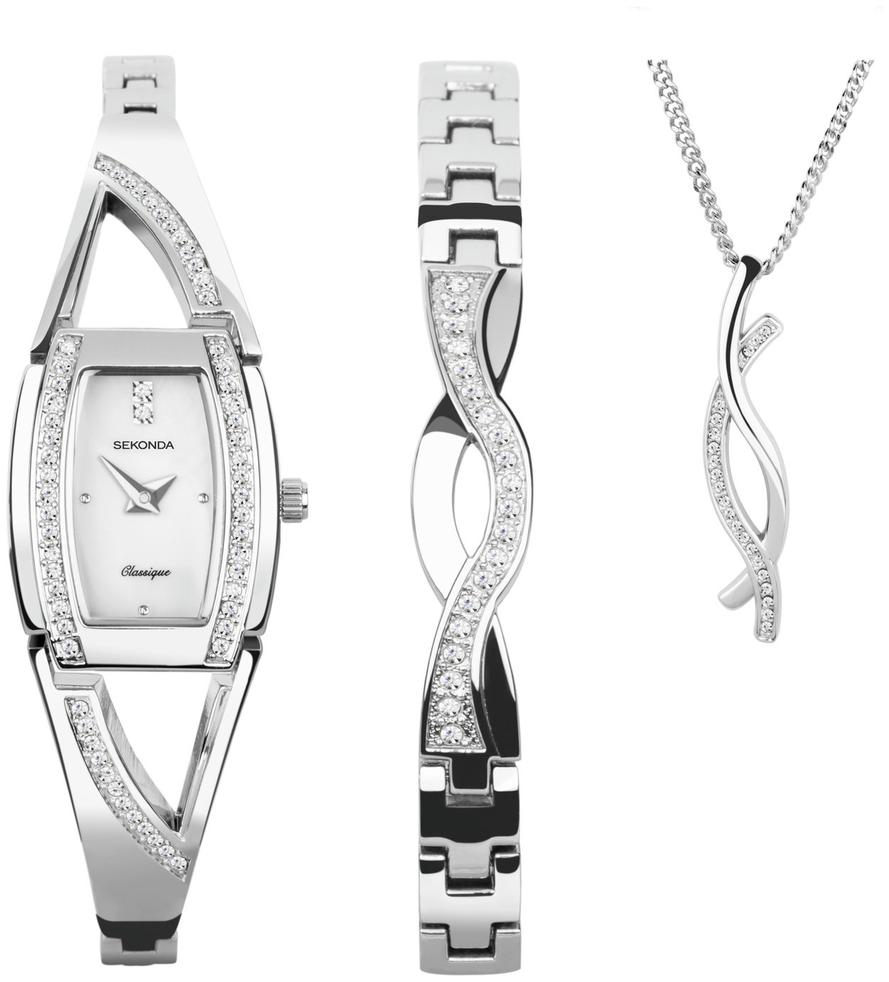 Sekonda Ladies Silver Bracelet Watch Set